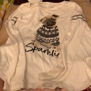 Girls long sleeve dog shirt